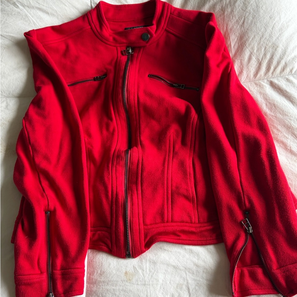 Alfani Bold Red biker jacket